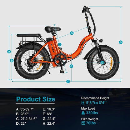 Electric Bike for Adults, 750W Long Range Foldable Ebike with One/Dual Removable Battery, 40-120 Mile/25-30Mph, 20" Fat Tire Electric Bicycle