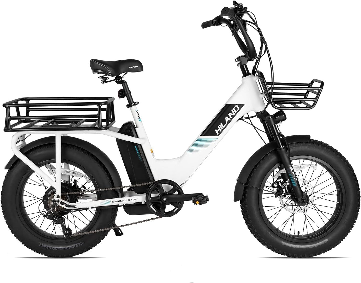 Adults Electric Bike Cargo, 750W 48V Brushless Motor E Bikes, 20 Inches 4.0 Fat Tire Aluminum Alloy Frame Suspension Fork Electric Bicycle with Racks