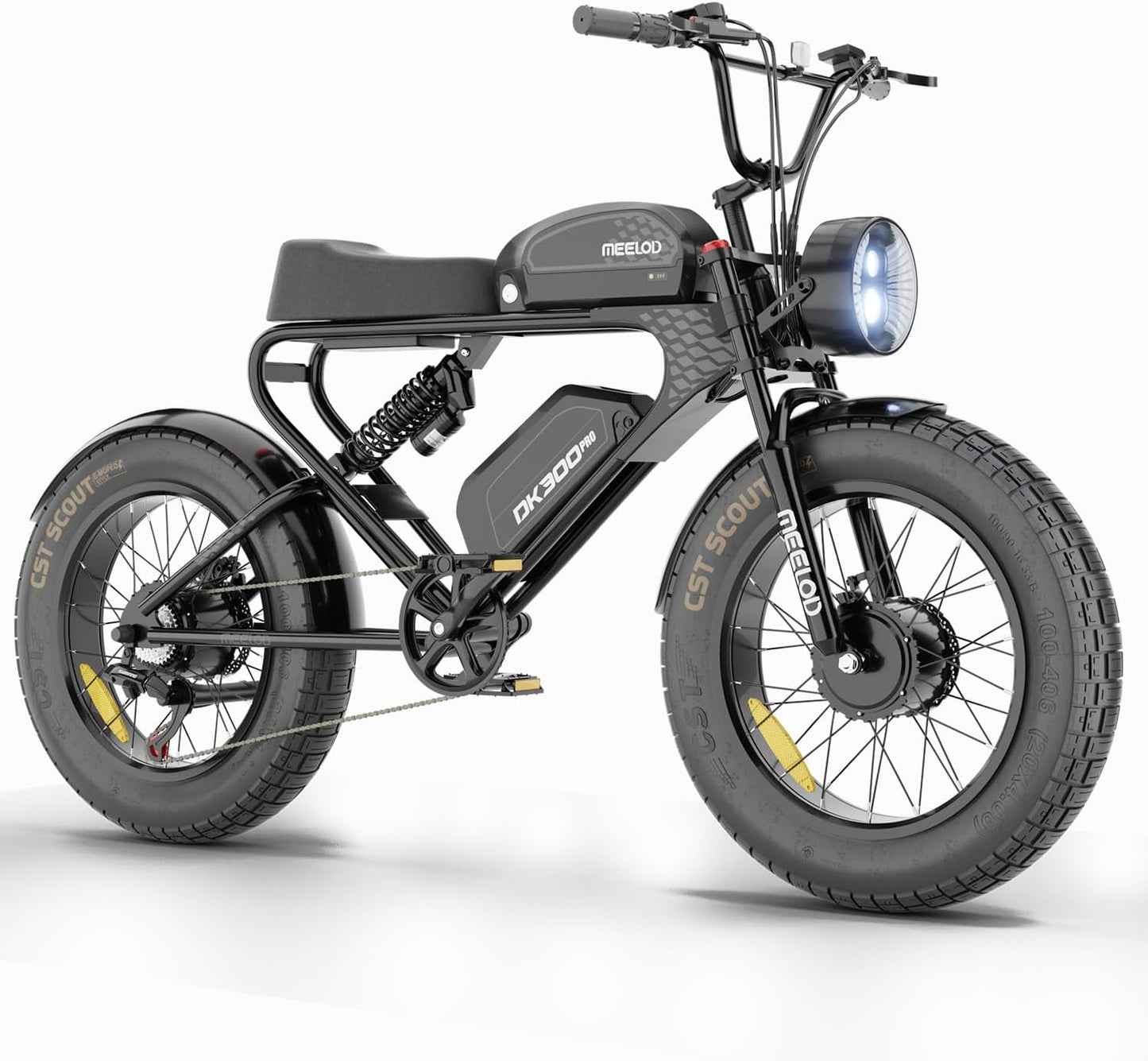 Electric Bike for Adults, 2400W Dual Motor and Dual Battery, 20 × 4.0" Fat Tire Electric Dirt Bike, 35MPH 150Mile Range Ebike for Travel and Commute,
