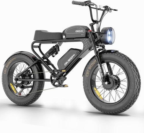 Electric Bike for Adults, 2400W Dual Motor and Dual Battery, 20 × 4.0" Fat Tire Electric Dirt Bike, 35MPH 150Mile Range Ebike for Travel and Commute,