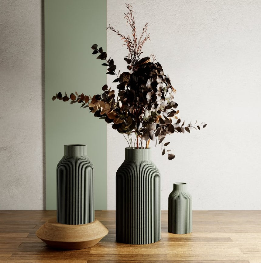 green vase bottle sleek