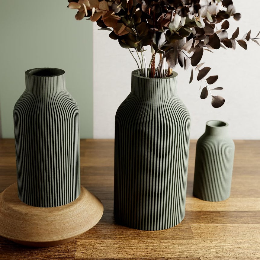 green vase bottle sleek