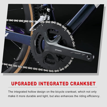 Full Carbon Road Bike,  700C Carbon Fiber Frame Road Bike with Shimano 105 22 Speed Disc Brake Racing Bicycle with Carbon Wheelset