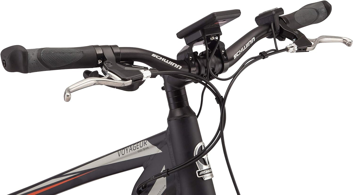 Voyageur Electric Bike, Mid-Drive, Large Step-Through Frame, Dark Blue