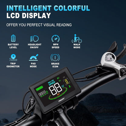 Electric Bike for Adults 1000W/Peak 1500W Ebike 48V 20AH Battery, 26" Fat Tire Full Suspension, 33MPH Shimano-7 Speed off Road Beach Mountain Electric