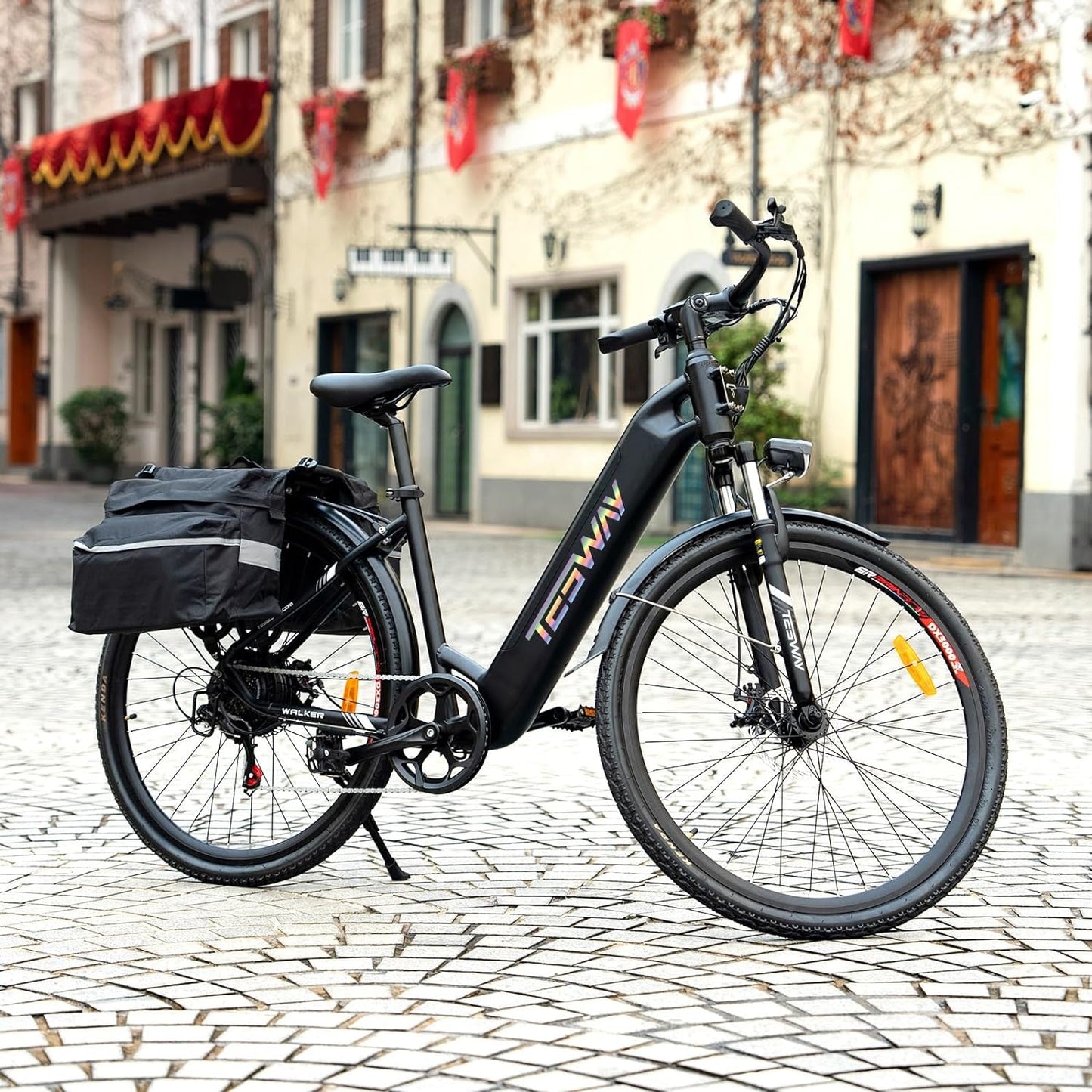 TESWAY 27.5" Electric Bike【Bafang MOTOR】500W/750W Powerful PAS Assisted Ebike【Upgraded ADJUSTABLE STEM】48V 12AH Long Range Ultimate Commuter E-Bike,