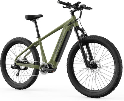 Electric Bike for Adults 250W Mid Drive Electric Bike Fat Tire 27.5" with 720Wh Removable Battery, up to 20MPH, Shimano 9 Speed and Front Fork