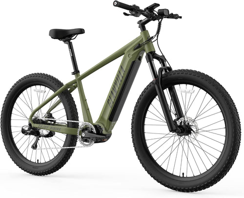 Electric Bike for Adults 250W Mid Drive Electric Bike Fat Tire 27.5" with 720Wh Removable Battery, up to 20MPH, Shimano 9 Speed and Front Fork