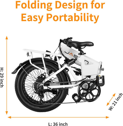 EB7 2.0 Electric Bike for Adults, 850W Peak Motor 28MPH Max Speed Folding Ebike, 48V 10AH Removable Battery, 20" Fat Tire with Dual Suapension,