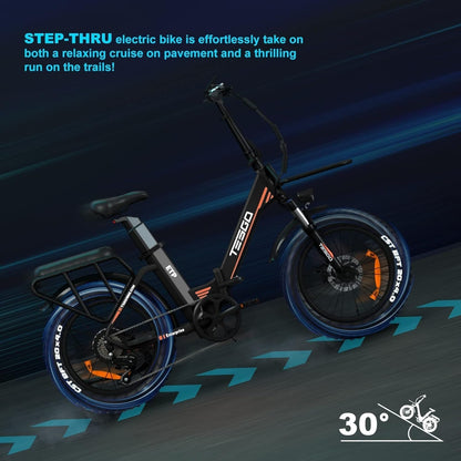 Electric Folding Bike, 750W Electric Bike for Adults 48V 18Ah LG Removable Battery Ebike with Hydraulic Brake Color Display 20"*4.0" All-Terrain Fat