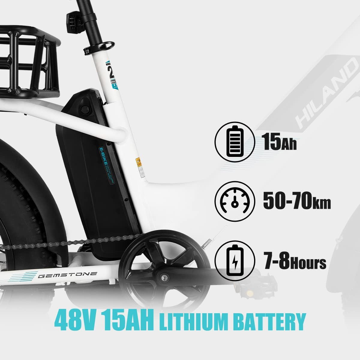 Adults Electric Bike Cargo, 750W 48V Brushless Motor E Bikes, 20 Inches 4.0 Fat Tire Aluminum Alloy Frame Suspension Fork Electric Bicycle with Racks