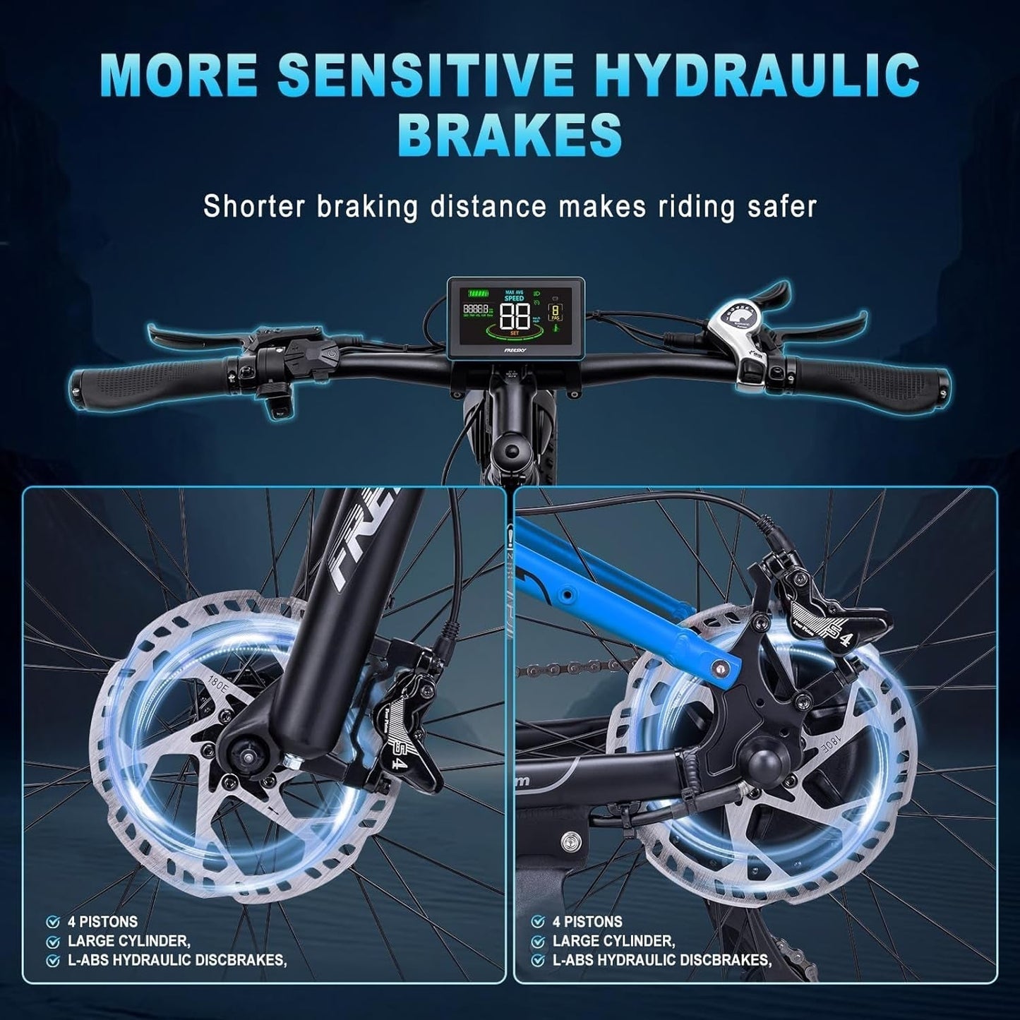 Electric Bike for Adults 1000W/Peak 1500W Ebike 48V 20AH Battery, 26" Fat Tire Full Suspension, 33MPH Shimano-7 Speed off Road Beach Mountain Electric