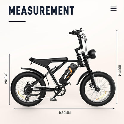 E Bike Electric Bicycle for Adults 20 Inch 4.0 Fat Tire Ebikes, 48V 18AH/48V 15AH Mountain E-MTB Bicycle, 7 Gears for Commuting, up to 55-80Km