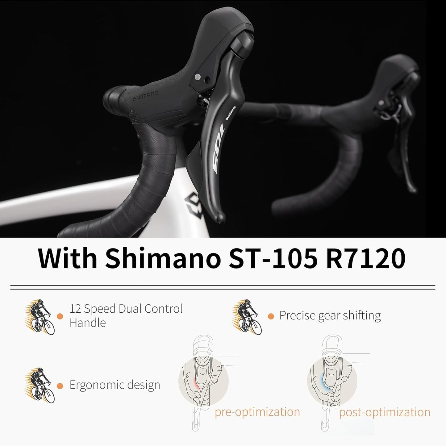 Carbon Road Bike,Lightweight Full Carbon Racing Bicycle with Shimano R7120 24S Shift Groupset and Hydraulic Oil Disc Brake,Dis Brake Bike with Carbon