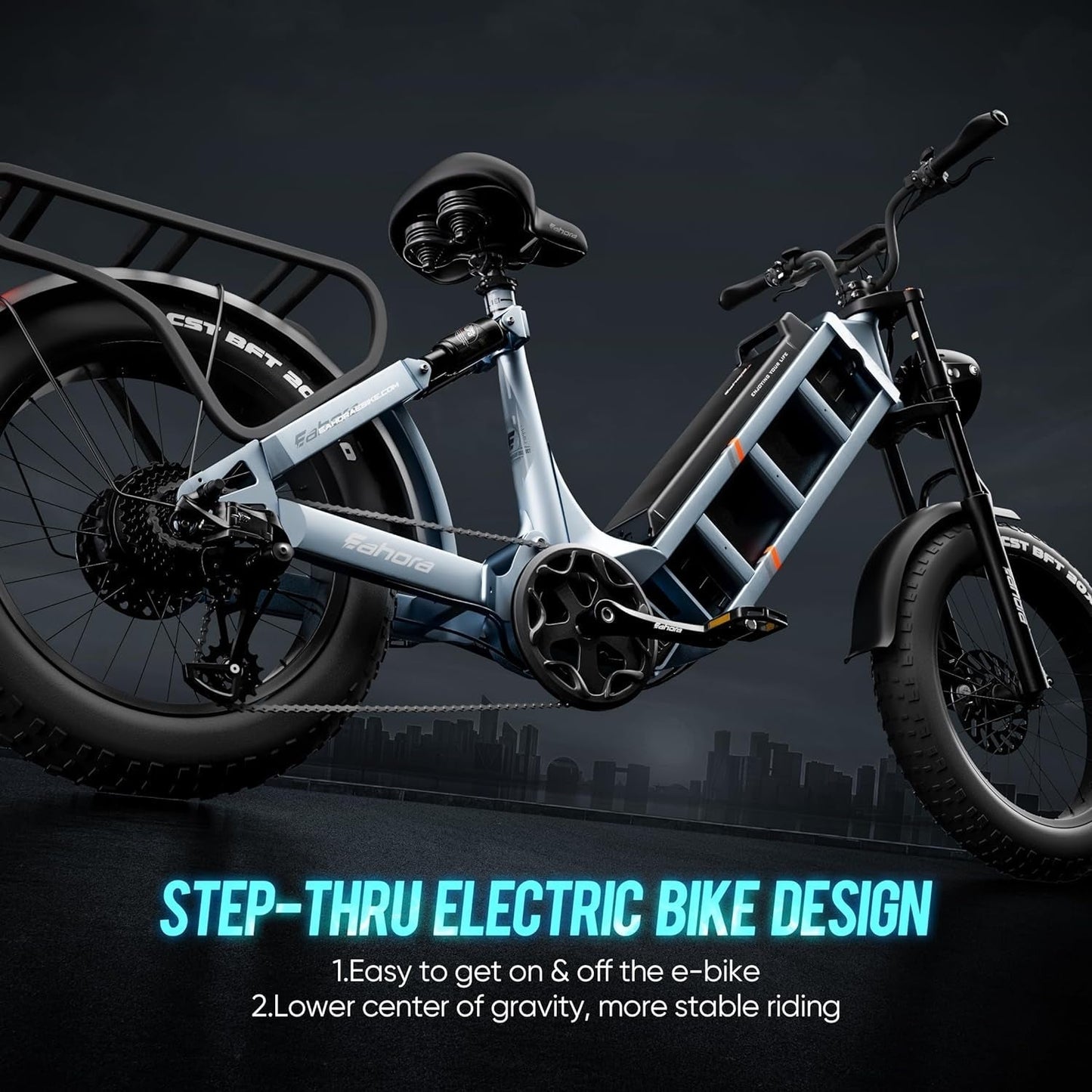 Juliet Electric Bike for Adults,1000W 60AH Electric Bike 20 "Fat Tire Long Range Full Suspension Color Display Mountain Bike for Longer Trip Commute