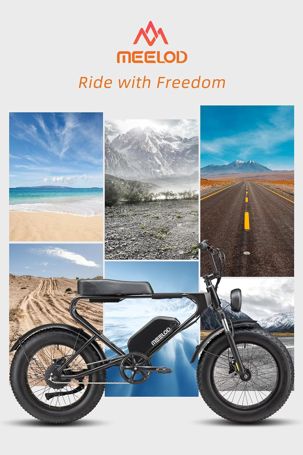 Electric Bike for Adults with 750W Brushless Motor 28MPH Commuting Electric Mountain Bike 48V Removable Battery 12V LED Headlight 4.0 Fat Tire