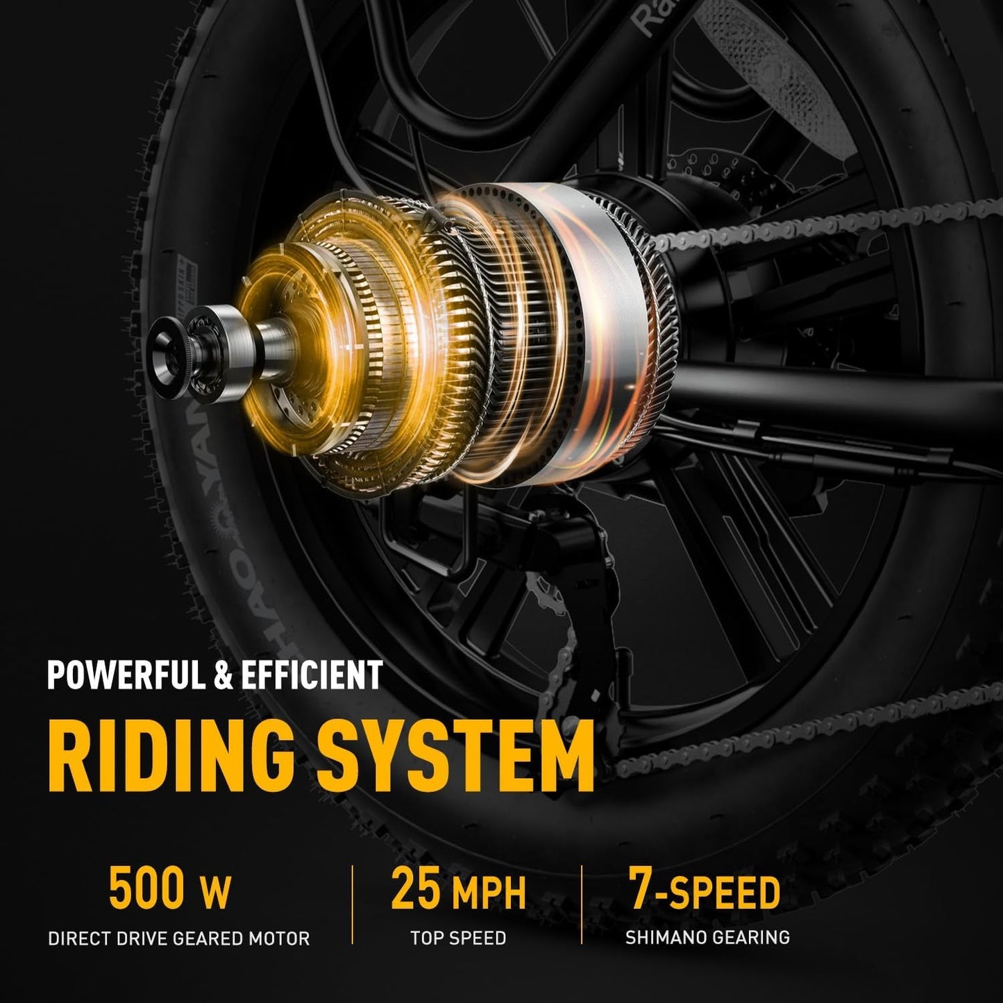 Ranger Electric Bike for Adults 500W Foldable Ebike with 48V 15Ah Removable Battery, Hey Bike 20" X 4.0 Fat Tire Electric Bicycle Step-Thru Folding