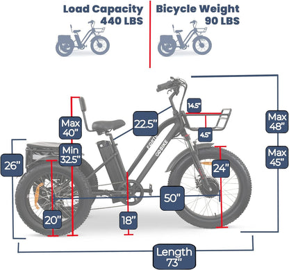 Electric Trike for Adults, 3 Wheel Motorized Bicycle with Big Wheels, Long Range Adult Tricycle up to 40 Miles, Foldable Three Wheel Bikes, 750W Motor