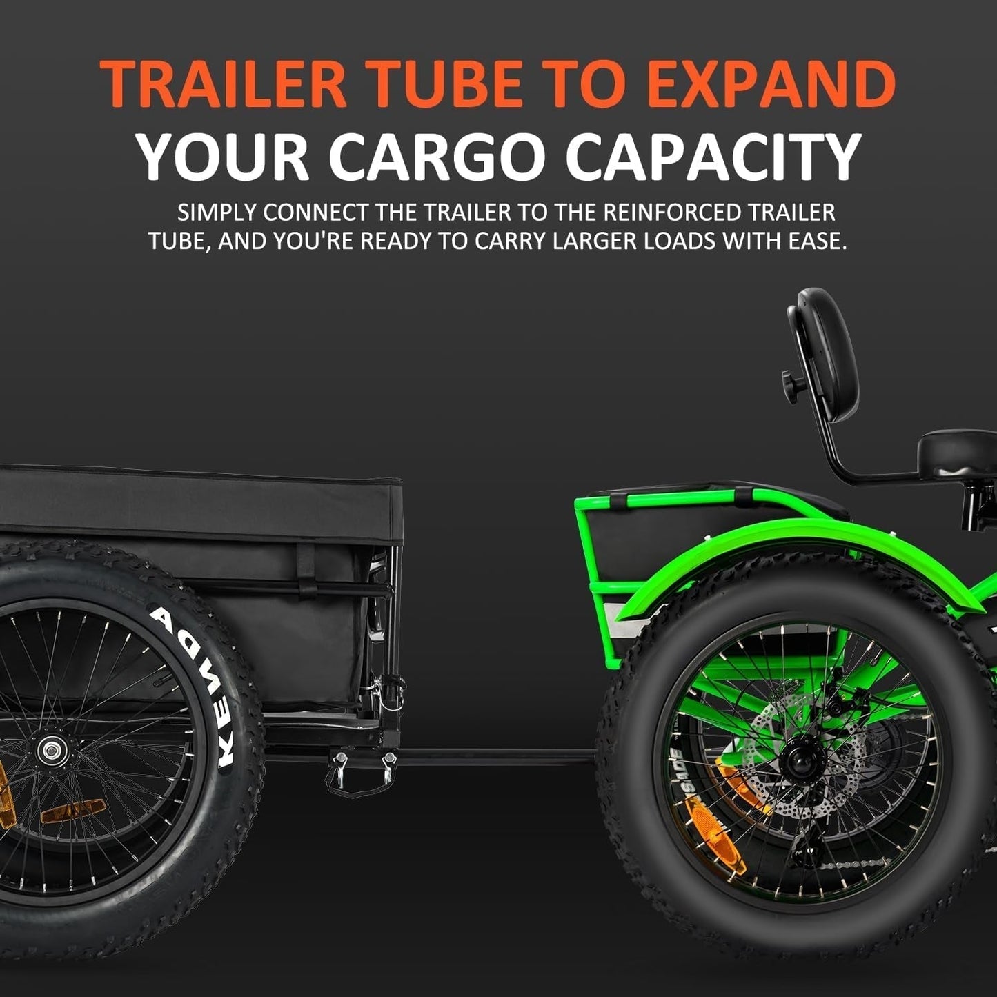 Electric Trike Adults, 85MI, 380Lbs, 20X4 Fat Tire 3 Wheel Electric Bicycle, 750W 48V 20Ah Samsung Cell Battery, Parking Brake, M-360 II