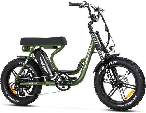 Motan Ebike Moped-Style 20'' Fat Tire Electric Bike, 105 MI, 750W Motor, 48V/20Ah Battery, M-66 R7 Step Thru Snow Mountain Electric Bicycle with Long