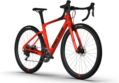 Carbon Gravel Road Bike Bicycle, 700C Wheels, 22 Speeds Shimano 105 Groupset & Brake Disc, for Men Womens, Ultra-Light Frame