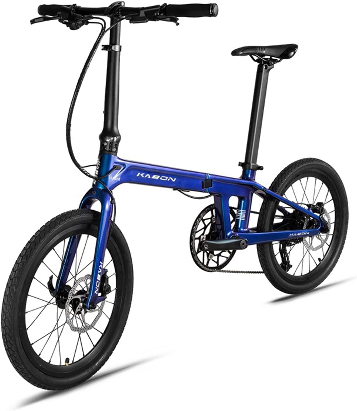 New Upgrade Folding Bike, 20 Inch Carbon Fiber Frame with Carbon Wheelset 9 Speed Mini City Bike Foldable Bicycle for Women Adults Men Ultra-Light