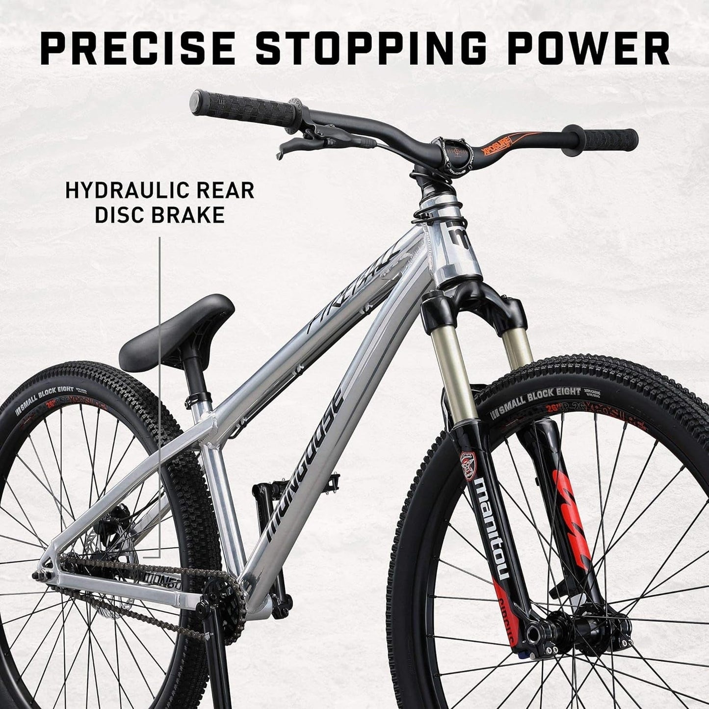 Fireball Dirt Jump Mens and Womens Mountain Bike, 26-Inch Wheels, Mechanical Brakes, T1 Aluminum Frame