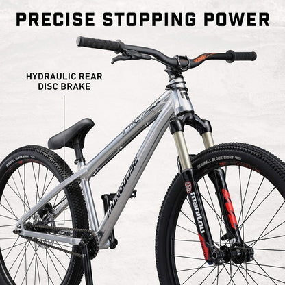 Fireball Dirt Jump Mens and Womens Mountain Bike, 26-Inch Wheels, Mechanical Brakes, T1 Aluminum Frame