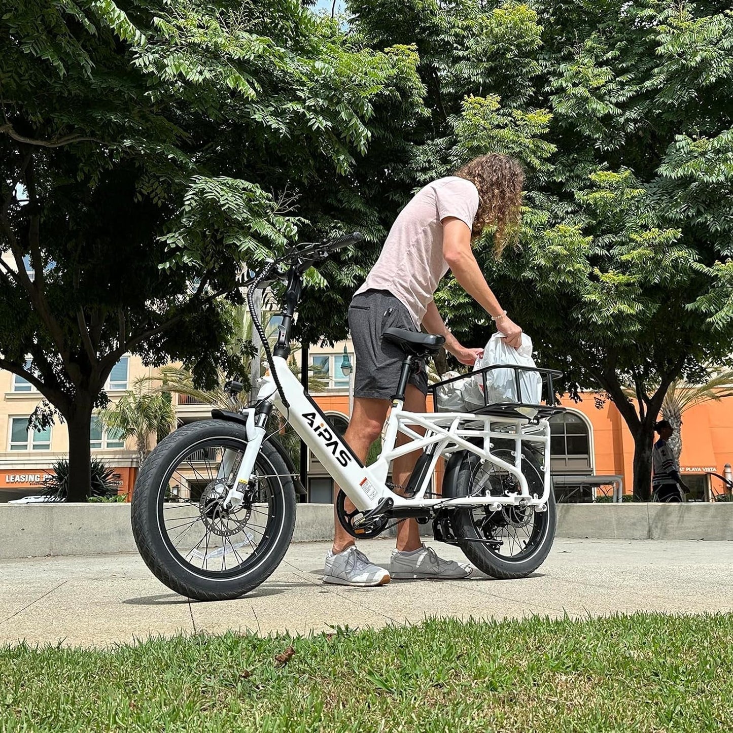 Electric Bike for Adults, 48V 28.4Ah/14.4Ah LG Dual Battery Cargo Ebike, 140 Miles Long Range, 1330W Peak Motor, Fat Tire Electric Bike, Step through