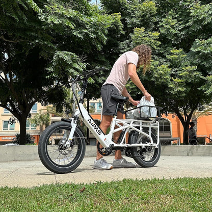 Electric Bike for Adults, 48V 28.4Ah/14.4Ah LG Dual Battery Cargo Ebike, 140 Miles Long Range, 1330W Peak Motor, Fat Tire Electric Bike, Step through