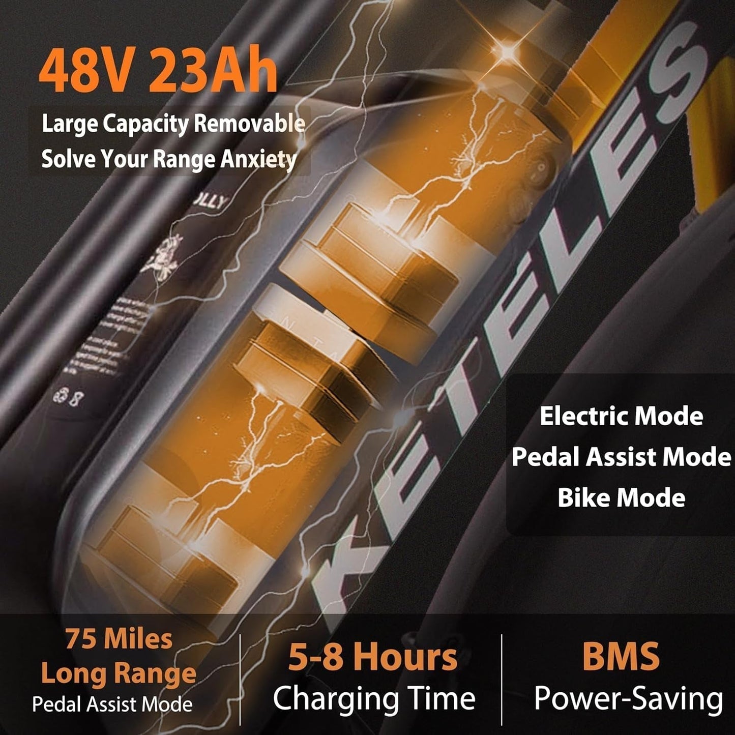 KETELES 2000W Electric-Bike Dual-Motor-Ebike-Adults-Men - 26" Fat Tire Electric-Bicycles 48V 23AH Removable Battery 35 MPH, Hydraulic Disc Brake for