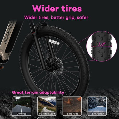 Electric Bike for Adults,27.5" Mid-Drive Mountain E-Bike with 250W Bafang Motor & 48V/15AH Samsung Battery,Long Range 110-124 Miles Electric