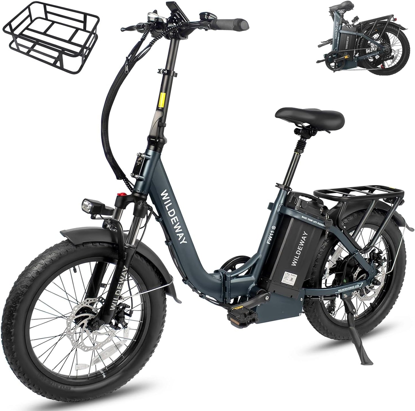 Electric Bike with 32Ah Battery 750W 28MPH Motor, 20 Inch Fat Tire Folding Electric Bike, Urban City Commuter Ebike for Adults Men Women, Electric