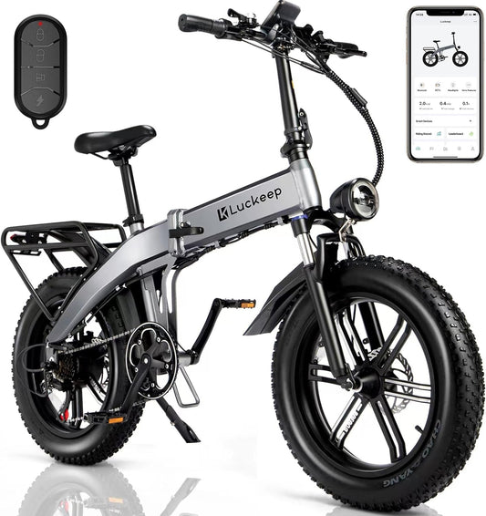 Electric Bike for Adults 1130W Peak BAFABG Motor 30MPH 48V 15AH Battery 60Miles Range Folding E Bikes for Adults Electric Bicycle 20 Inch Fat Tire