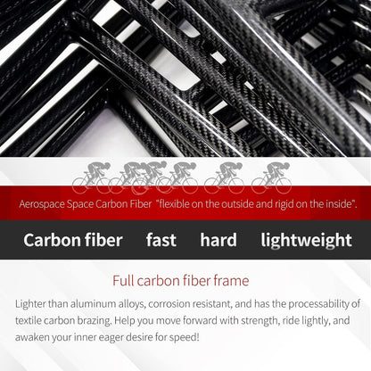 Carbon Road Bike, T800 Carbon Fiber Road Bicycle for Men and Women with Shimano R7020 Carbon Fiber Frame 700C Wheel 25C Tire Road Bike 22 Speed Disc