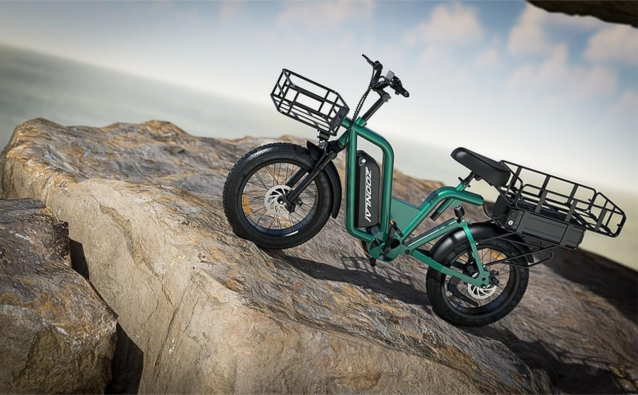 Electric Bike, 48V 30Ah Dual Battery Electric Bicycle, 60 Miles Long Range E-Bike for Adult with 750W Brushless Motor, 5 Speed Gear Pedal-Assisted