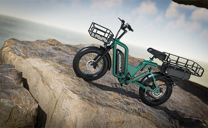 Electric Bike, 48V 30Ah Dual Battery Electric Bicycle, 60 Miles Long Range E-Bike for Adult with 750W Brushless Motor, 5 Speed Gear Pedal-Assisted
