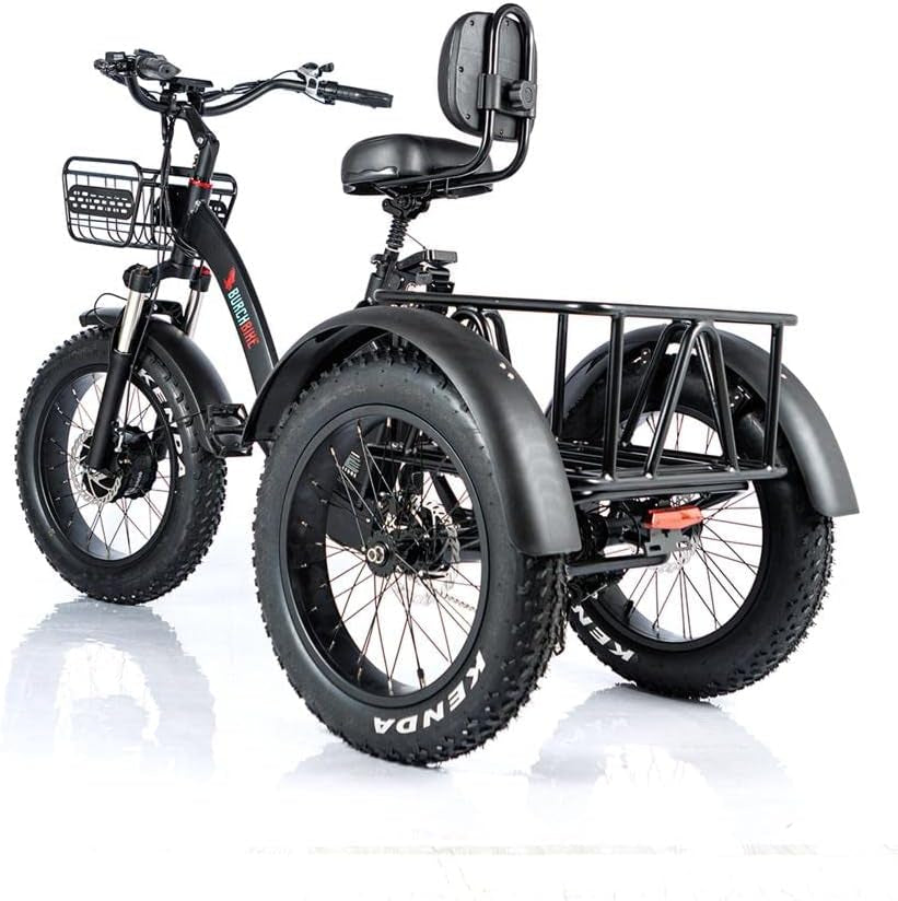 Alton Electric Trike Adult Tricycle Bike Fat Tire W/Cargo Basket - Electric Tricycle for Adults All-Terrain 500W Motor and 48V Lithium Rechargeable
