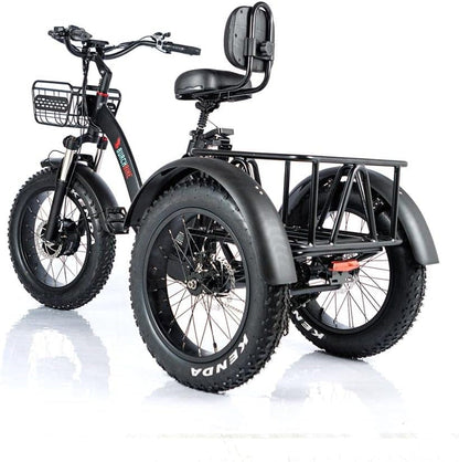 Alton Electric Trike Adult Tricycle Bike Fat Tire W/Cargo Basket - Electric Tricycle for Adults All-Terrain 500W Motor and 48V Lithium Rechargeable