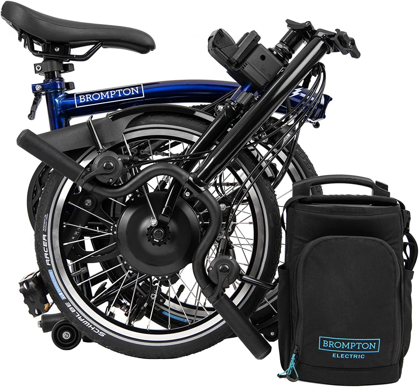 Electric C Line 6 Speed Folding Bike - Mid (Bolt Blue)