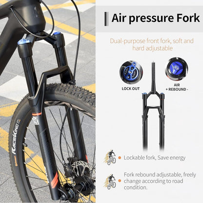 Carbon Fiber Mountain Bike, Deck 6.1 Carbon Frame 27.5/29 Inch Wheels Mountain Bicycle, 12 Speeds Hydraulic Disc Brake MTB Bicycle with Shimano DEORE