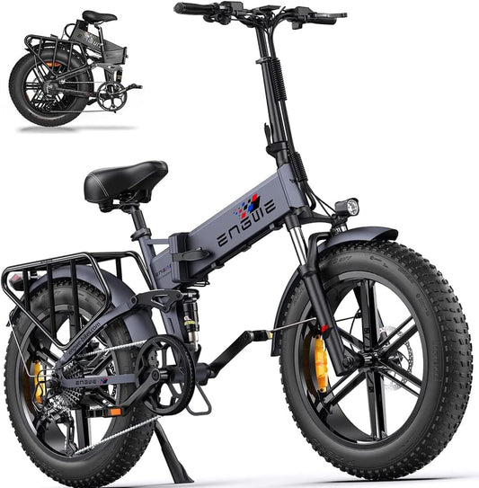 Upgrade Folding Electric Bicycle for Adults 750W 48V16Ah Build-In Lithium Large Battey Long Range 20 * 4.0" Fat Tire E-Bike All Terrien Mountain Snow