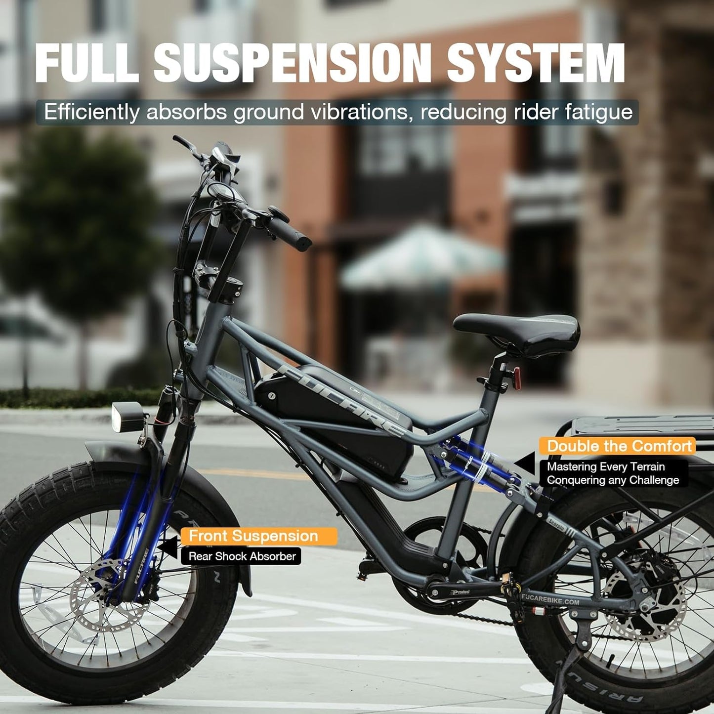 Scorpio Electric Bike Full Suspension 750W (Peak 1200W) 33Mph 48V 20Ah (960WH) LG Battery 20"X4.0" All-Terrain Fat Tire Ebikes for Adults Mountain