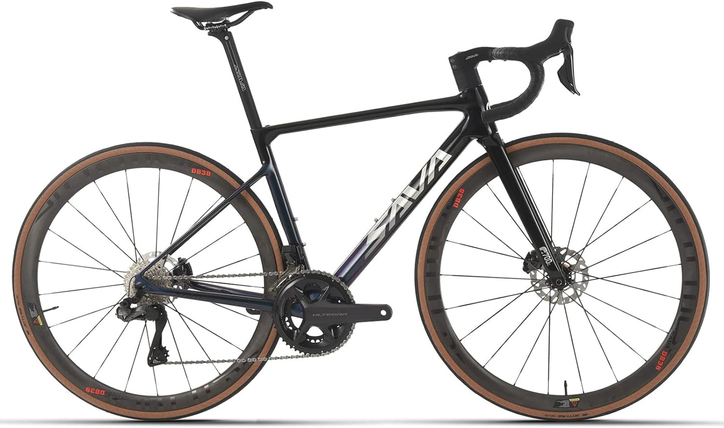 Carbon Road Bike, 24 Speeds Shifting Road Bicycle with Ultegra Di2 8170 Groupset, T1000 Full Carbon Race Bike with Carbon Frame and Carbon Wheelset.