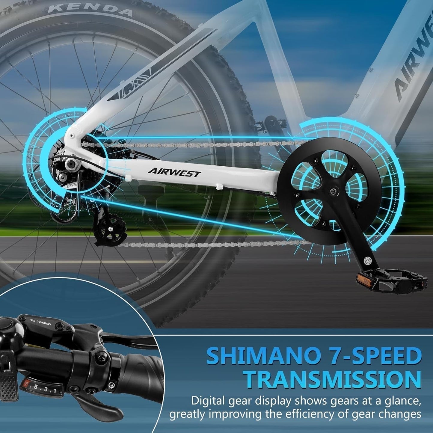 Electric Bike for Adults, 750W BAFANG Motor Electric Bike, 26" X 4.0 Fat Tire Electric Bicycle with 48V 15Ah LG Battery, 28MPH 50Miles Electric