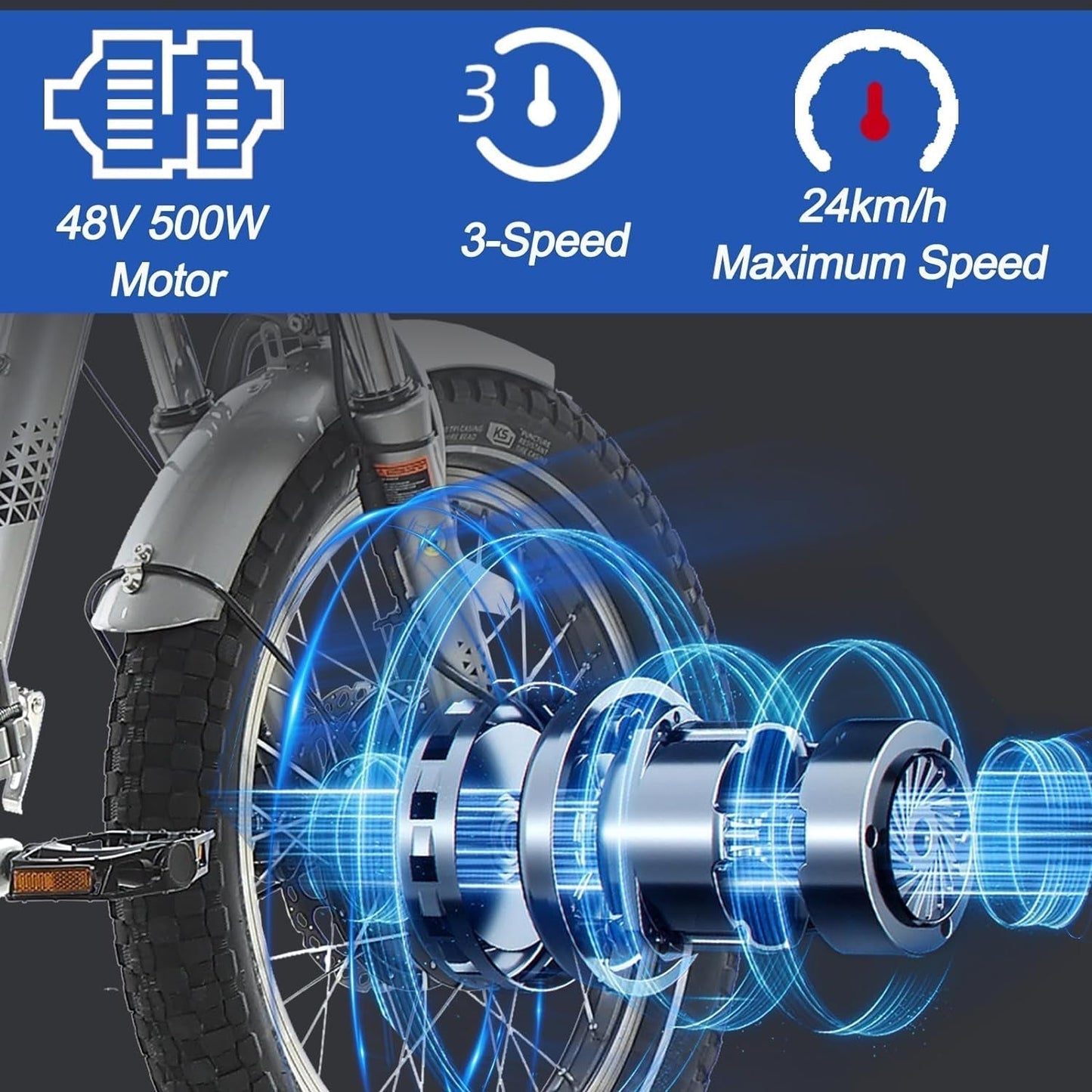 Electric Tricycles for Adults, Foldable 7 Speeds Electric Trike, 500W Motor 48V 17.5AH Removable Battery 70-80 Mile Long Range, 20" Fat Tire 3 Wheel