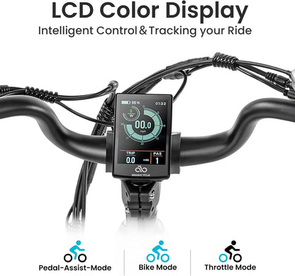 Ocelot/Ocelot Pro Step Thru 20" Electric Bike for Adults 750W 52V E Bike 15Ah/20Ah Long Range Electric Bike Max 28 Mph 7 Speeds