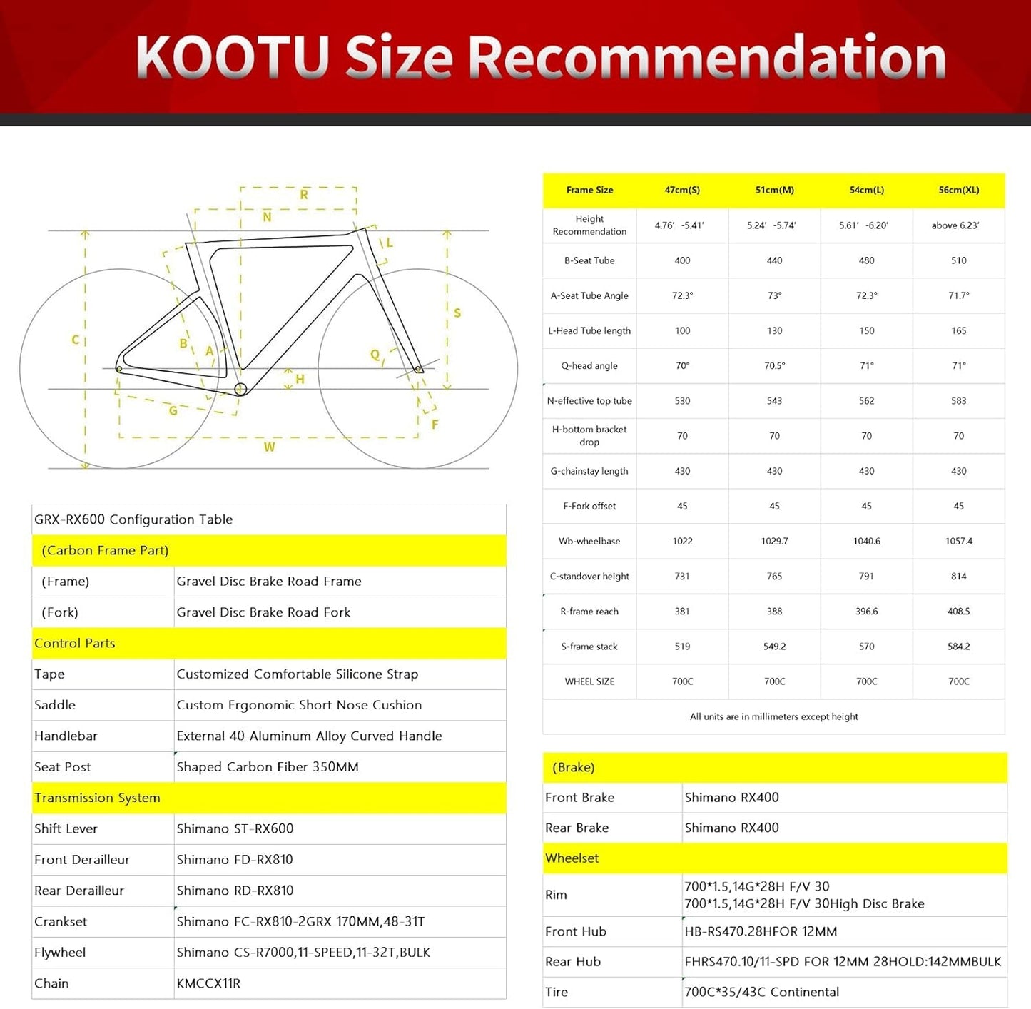 Carbon Gravel Road Bike, T800 Carbon Frame Adventure Road Bicycle with Shimano GRX 600 Shift Professional Adventure Groupset,22 Speed Disc Brake