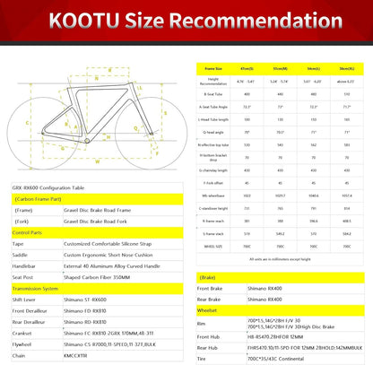Carbon Gravel Road Bike, T800 Carbon Frame Adventure Road Bicycle with Shimano GRX 600 Shift Professional Adventure Groupset,22 Speed Disc Brake