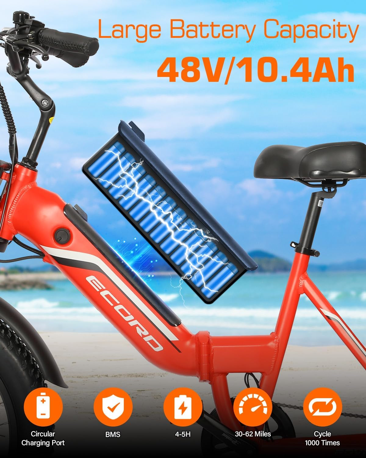 Electric Tricycle for Adults,  48V/10.4Ah Electric Trike with 500W Motor, Removable Battery, Bike Basket, for Sand Road, City Road, Gravel Road, Snowy